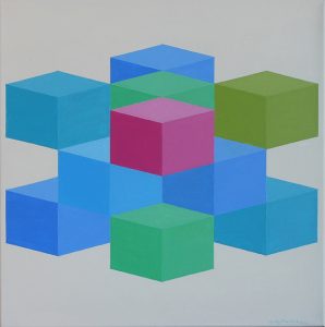 Carola Paschold -Kube 4 -Hommage an Vasarely - Bauhaus Ausstellung